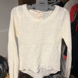 White knitted sweater